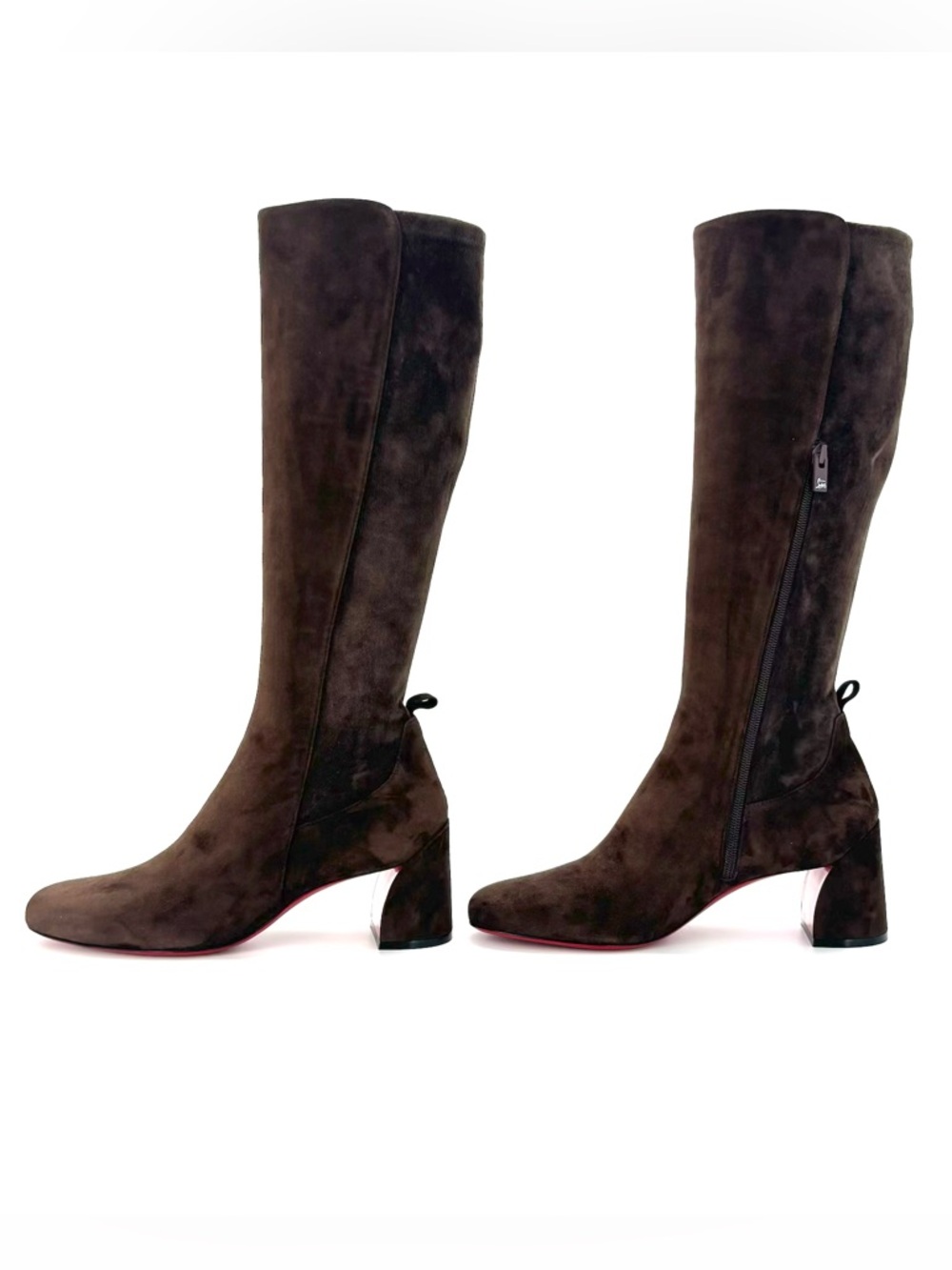 Christian Louboutin Jane Botta 55 Cosme Brown Suede Knee High Boots 40.5 - Picture 4 of 9